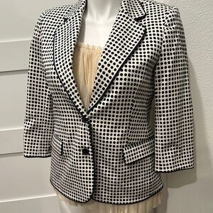 NWT Anne Klein Black & White Polka Dot Suit Jacket